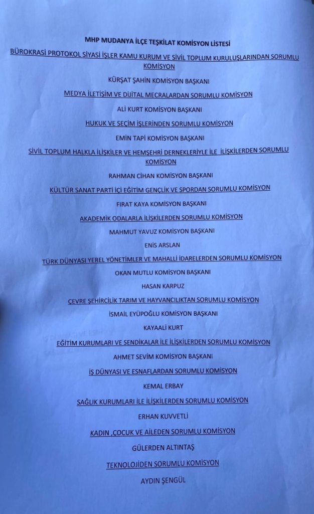 MHP Mudanya Ali Bay’a emanet