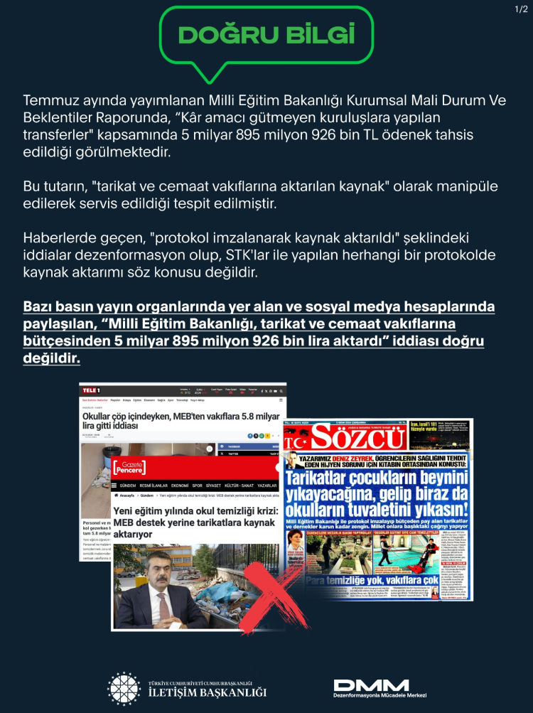 MEB ödenekleri kimlere aktarıyor? Açıklama İletişim’den geldi