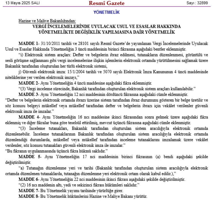 Vergi incelemelerinde elektronik dönüşüm