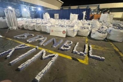 Ambarlı Limanı’nda 94 milyon TL’lik kaçak sigara operasyonu… Tamamı imha edildi