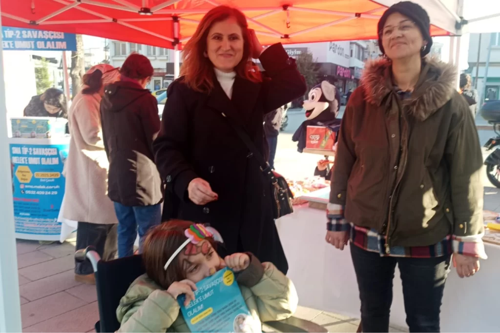 Edirne Keşan’da gönüllü öğretmenlerden SMA hastası Melek’e destek