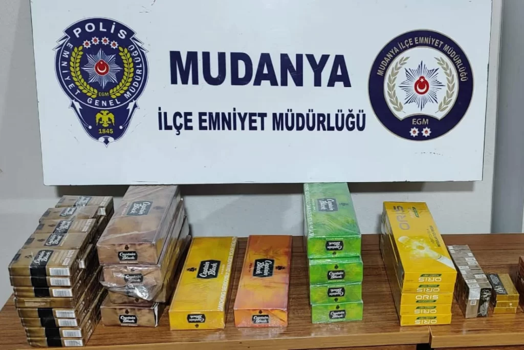 Mudanya’da 219 paket kaçak sigara ele geçirildi