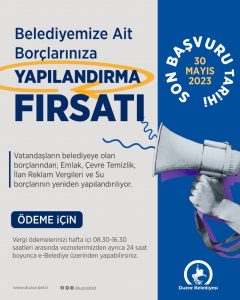 Düzce Belediyesi vergi borç yapılandırmalarına başladı