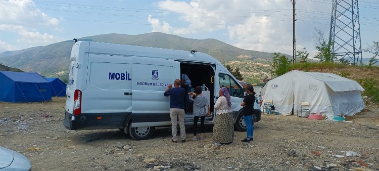 Bodrum afet bölgesinde ‘mobil’ hizmeti sürdürüyor
