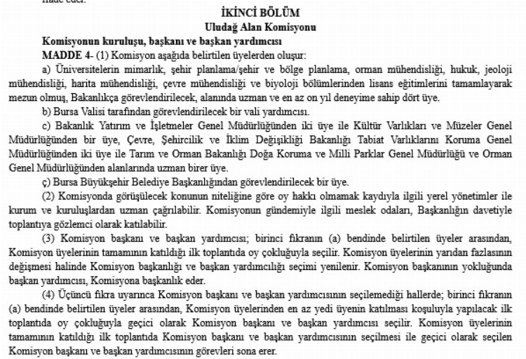 Uludağ Alan Komisyonu’na yönetmelik ‘Resmi’leşti