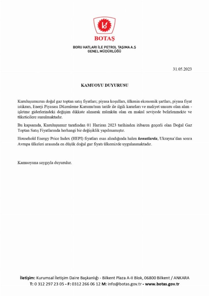 BOTAŞ açıkladı… Doğal gaza zam gelmedi!