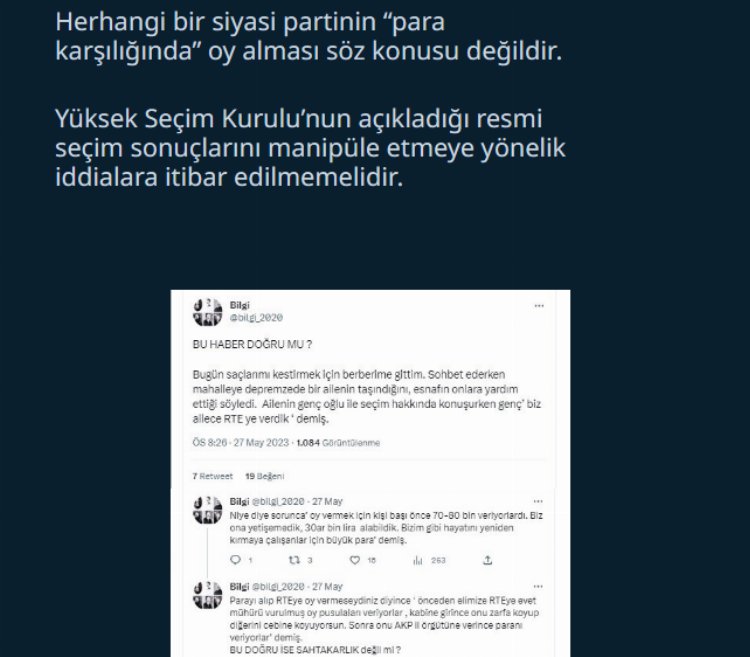 DMM’den ‘oy verenlere 70 bin lira ödeme yapıldı’ iddiasına yalanlama