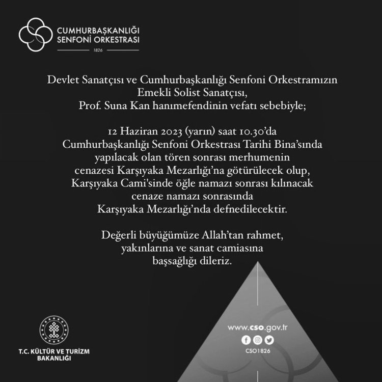 Keman virtüözü Suna Kan vefat etti