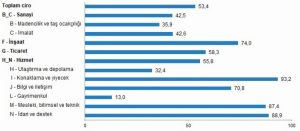 Toplam ciro yıllık yüzde 53,4 arttı