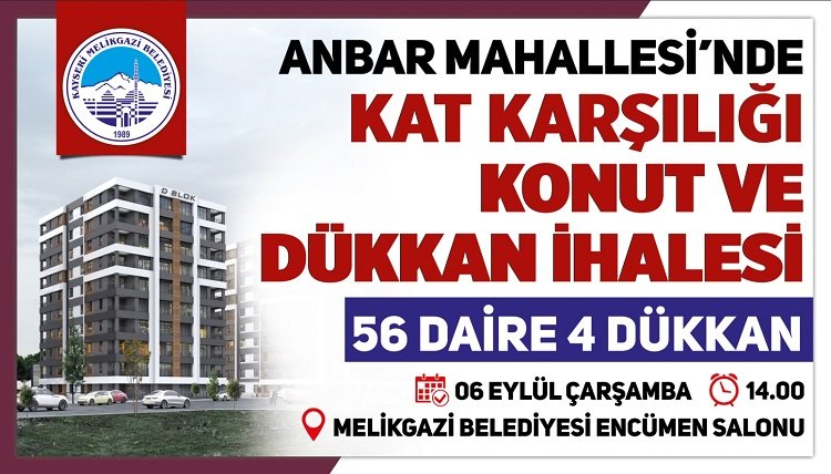 Kayseri Melikgazi’de ihale zamanı
