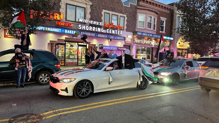 ABD’de Filistin’e destek protestosu… Konvoy oluşturuldu, şehirde tur atıldı!