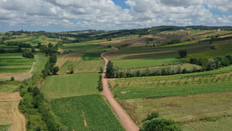 Kocaeli kırsalında çiftçinin yolu iyileştiriliyor