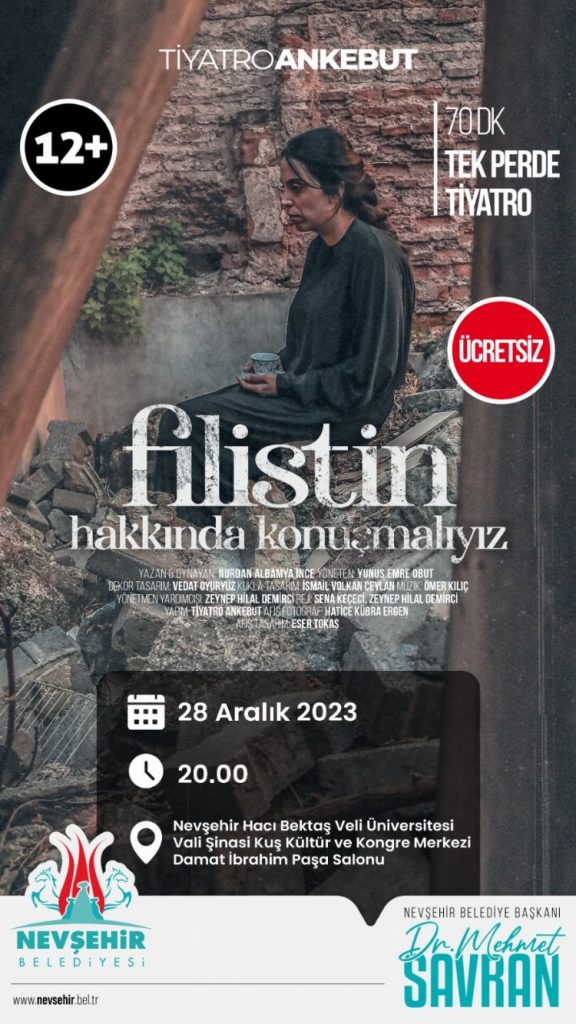 Nevşehir’de ‘Filistin’e özel tiyatro