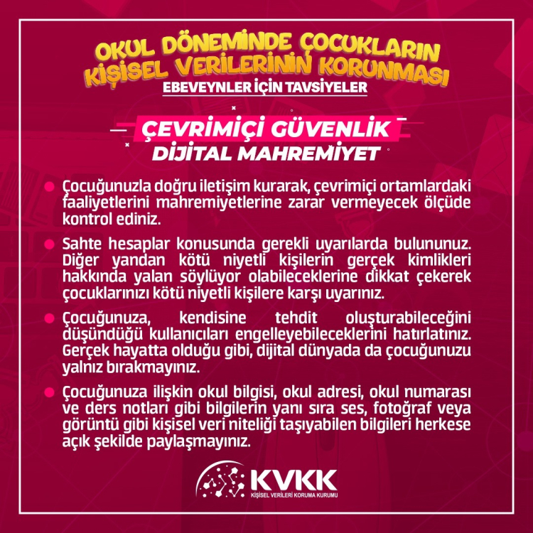KVKK’dan ebeveynlere ‘kişisel veri’ uyarısı