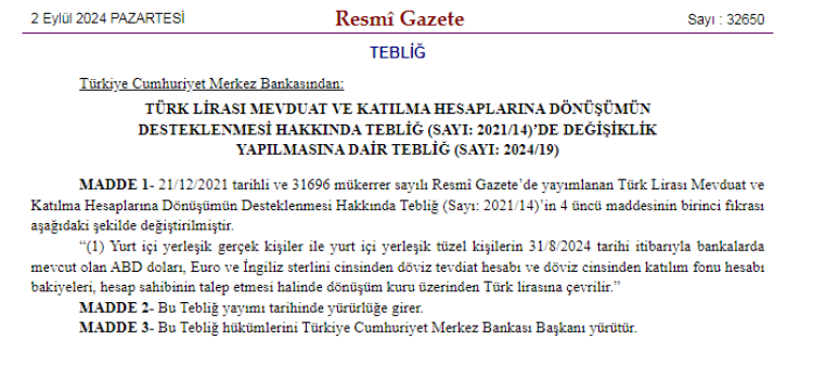 TL’yi destekleyen ‘Merkez’ adım!