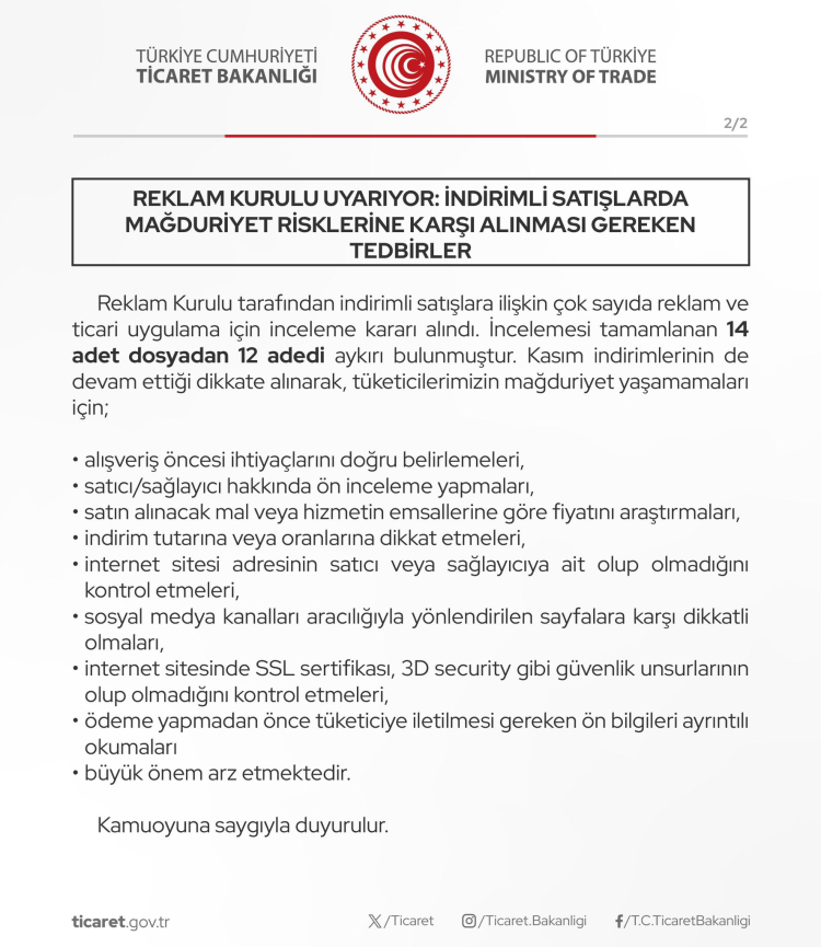 Ticaret’ten indirim aldatmalarına ceza!