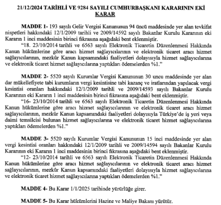 E-ticarete ‘tevkifat’ ayarı!