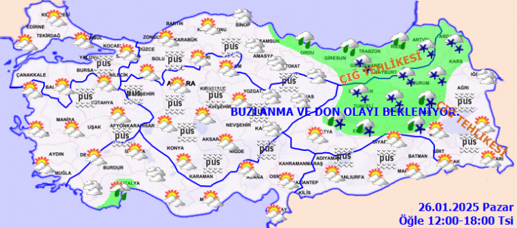 Doğuda çığ, buzlanma ve don… Yurtta bugün hava nasıl olacak?
