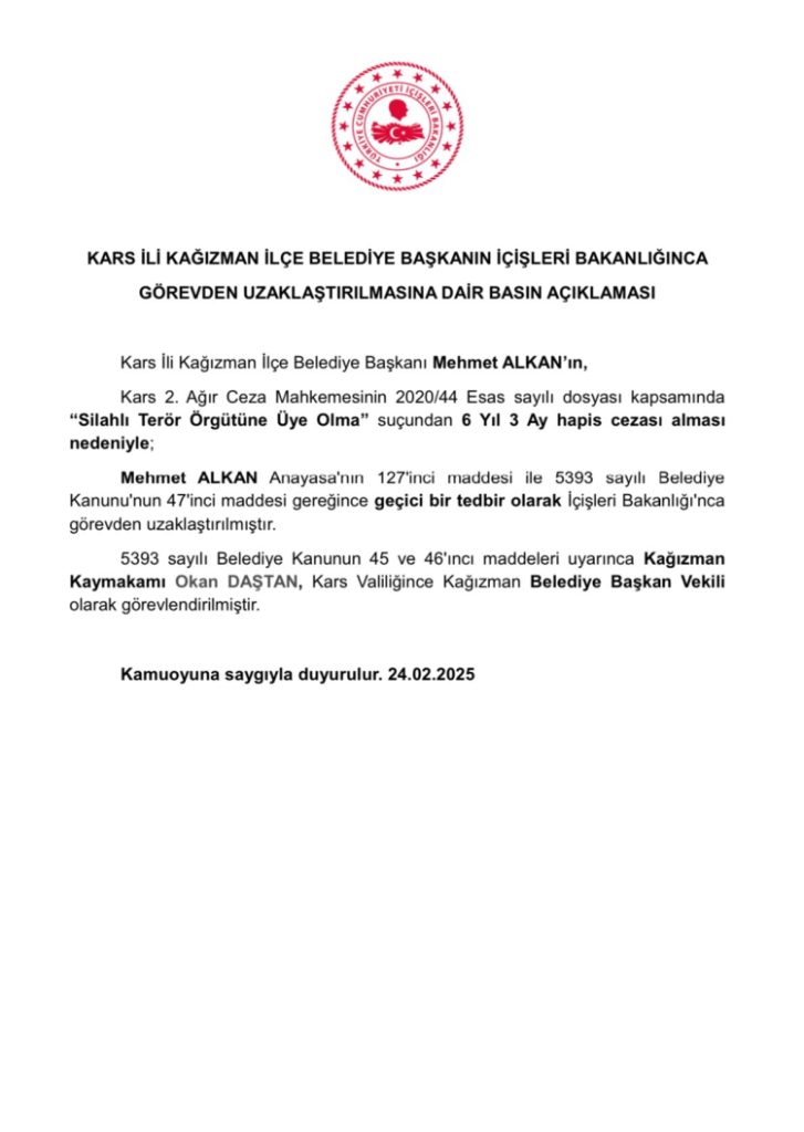 Kars Kağızman Belediyesi’ne kayyum!