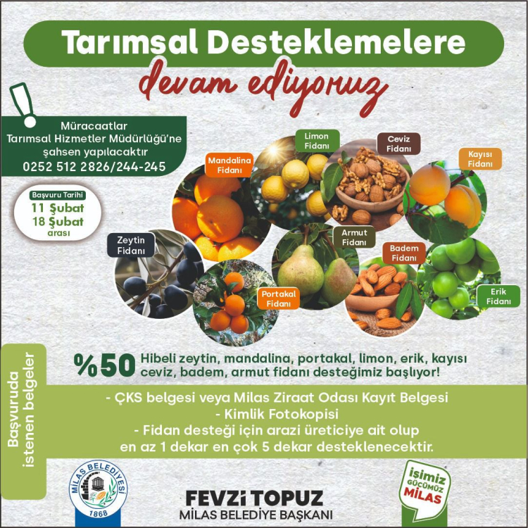 Muğla’da Milas Belediyesi tarımsal desteklemelerini sürdürüyor