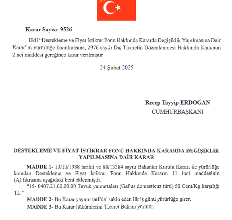 Yumurta ihracatına fon kesintisi!