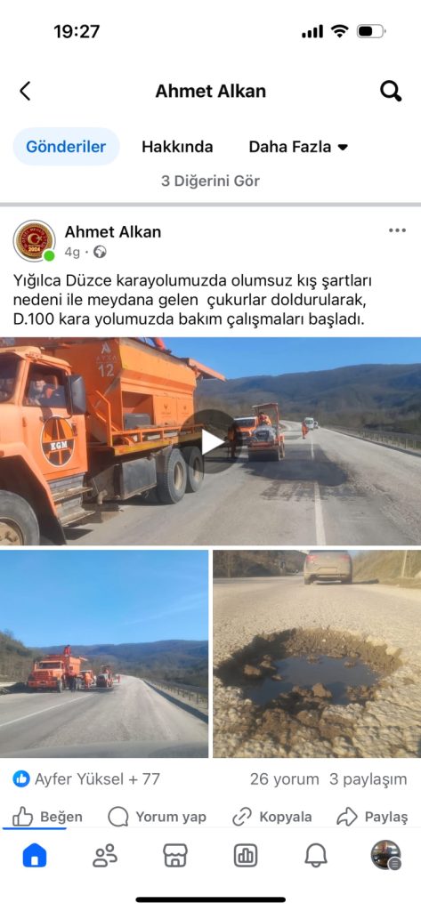 Düzce Yığılca yolu iyileştiriliyor