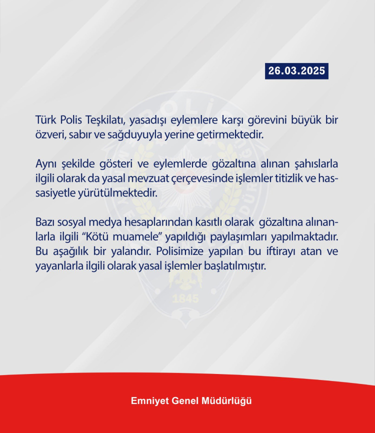 Emniyet’ten ‘kötü muamele’ paylaşımlarına açıklama