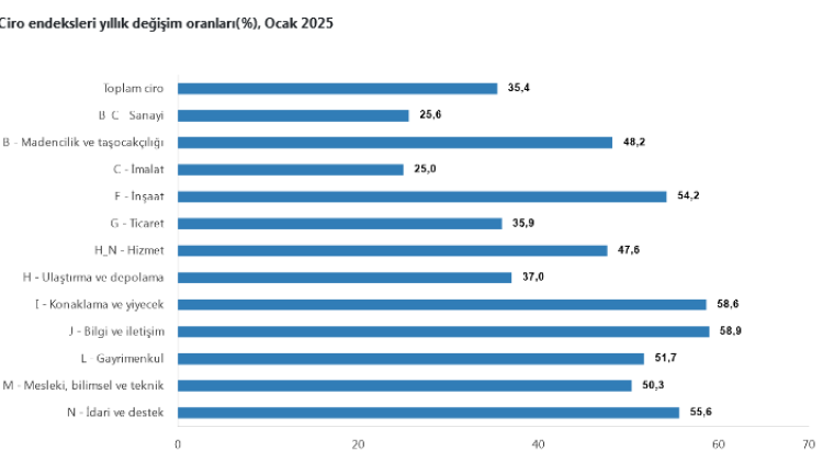 En çok ciro bilgi ve iletişim sektöründe