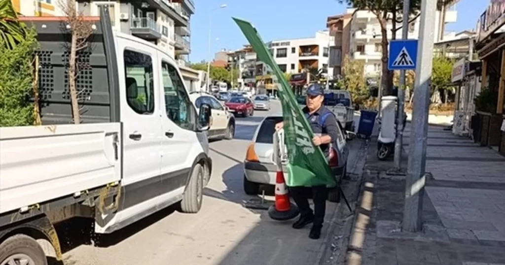 Denizli zabıtası kaldırım işgaline geçit vermiyor