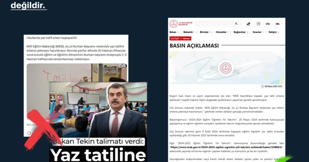 MEB : Yaz tatili erkene çekilmedi!