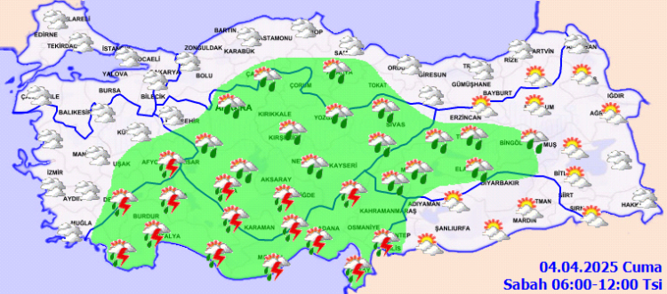 Yurtta bugün hava nasıl olacak? (4 Nisan 2025 Cuma)