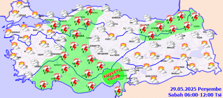 Yurtta bugün yerel sağanak ve kuvvetli yağış var