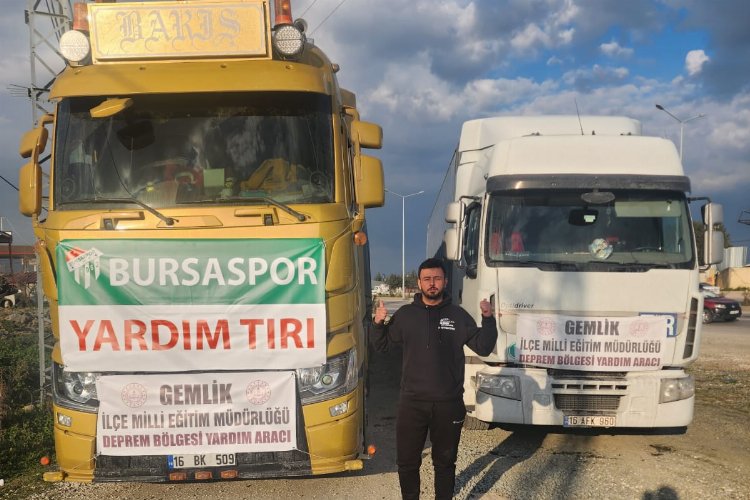 ABD’den tır şoförü yardım için geldi… Bursaspor’un tırlarını Hatay’a getirdi